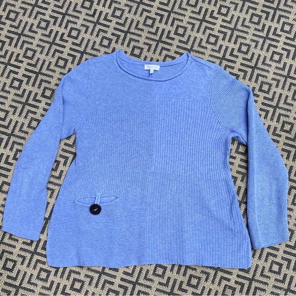 Slightly Fitted Cotton Long Sleeve Sweater - Picture 1 of 7